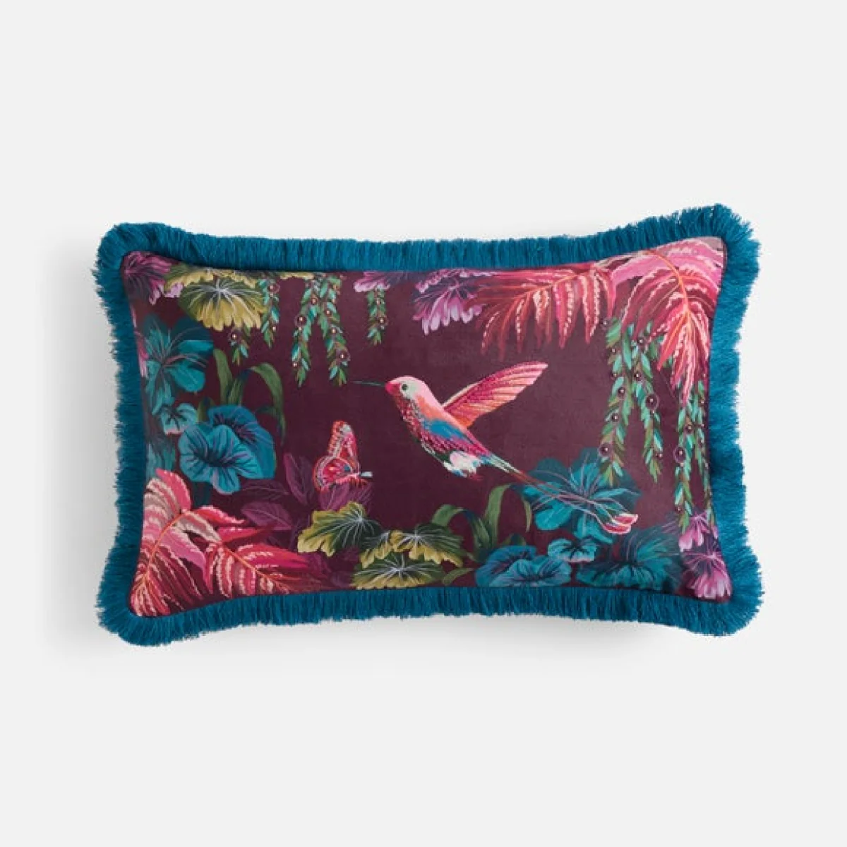 Bright Rainbow Birds Rectangle Cushion – image 3