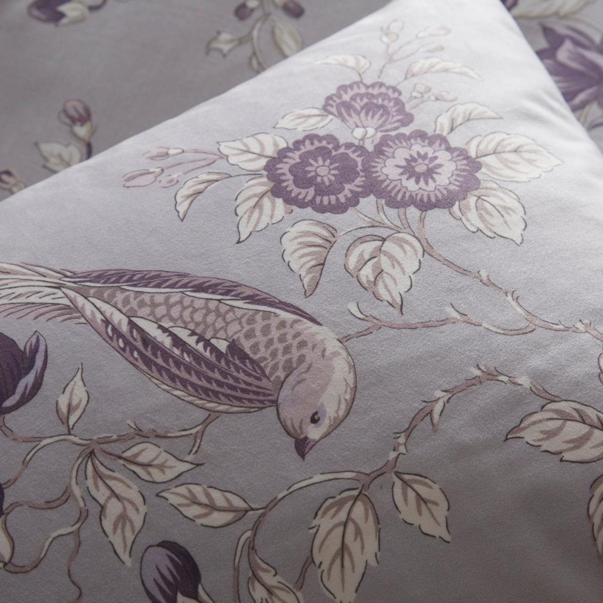Oriental Bird Purple Cushion Purple and White – image 2