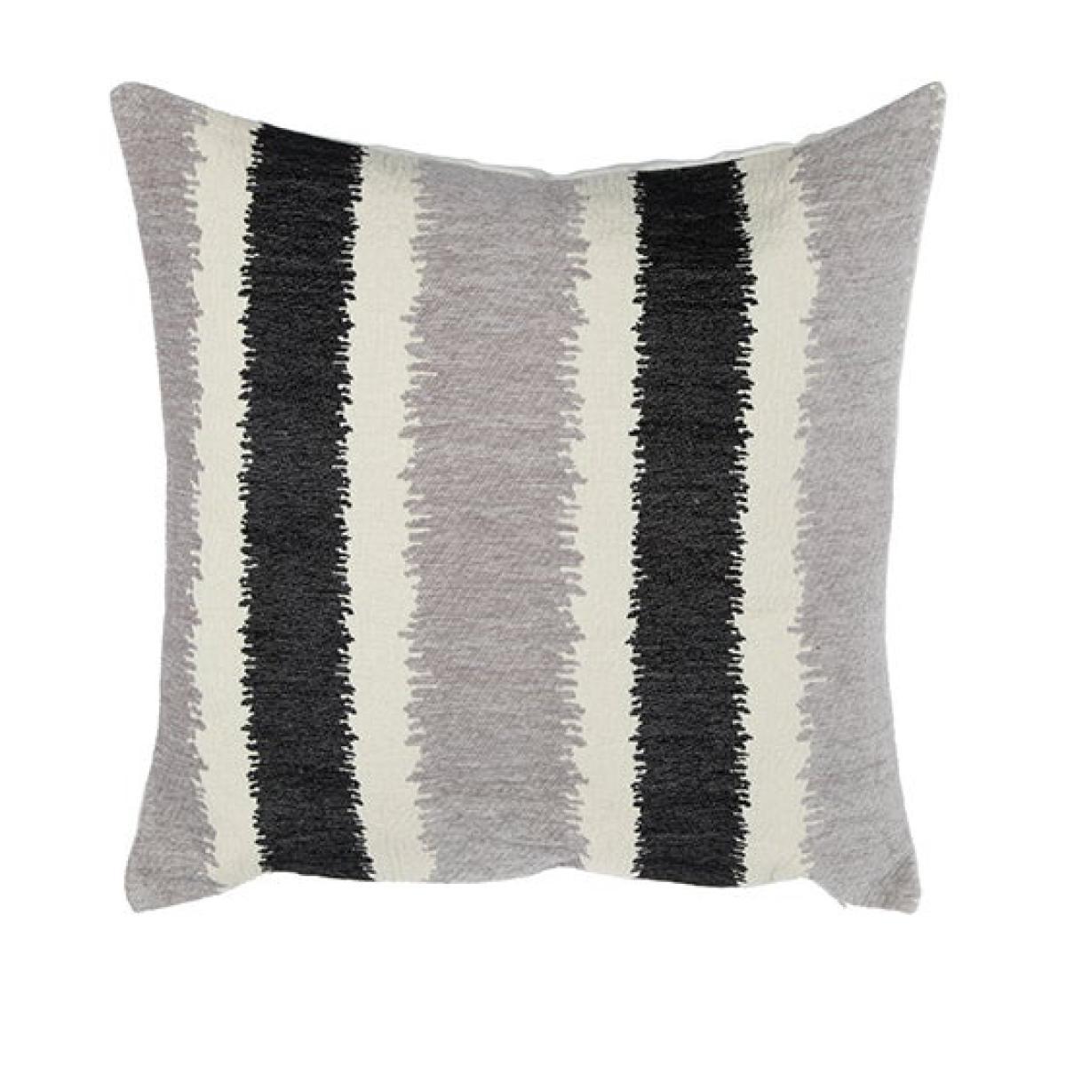 Large Chenille Striped Cushion Red – image 7
