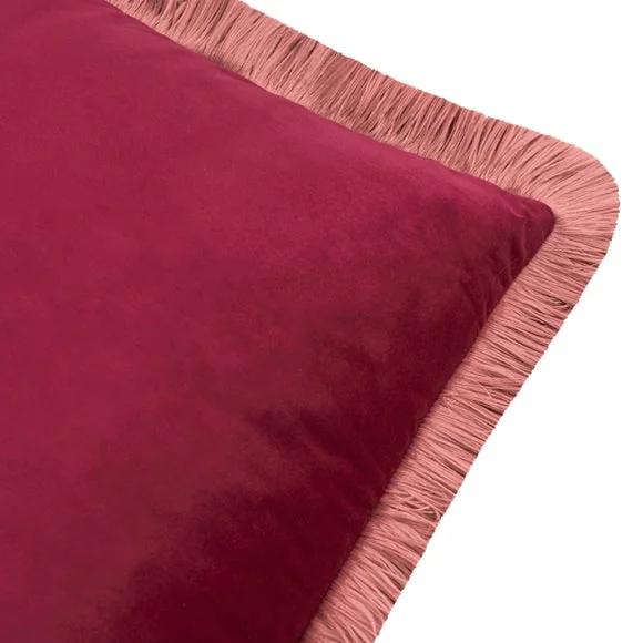 Furn. Halo Fringed Velvet Square Cushion – image 3