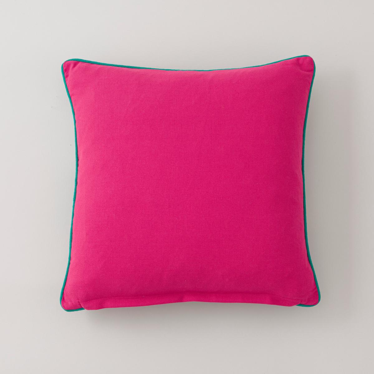 Jasmine Embroidered Floral Cushion Navy (Blue) – image 3
