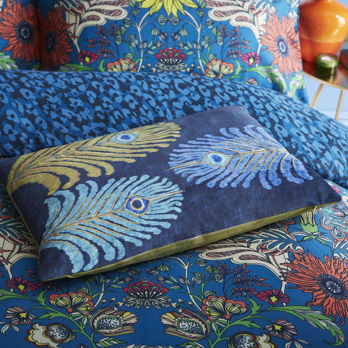Matthew Williamson Peacock Rectangle Feather Filled Cushion Black – image 3