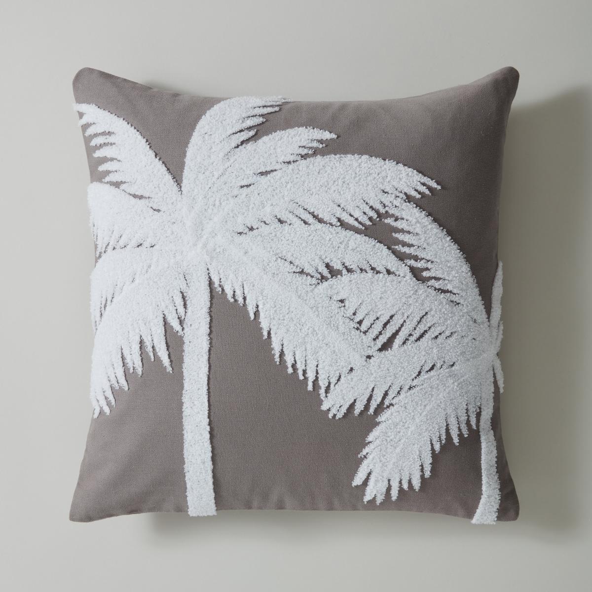 Palm Crewel Cushion Grey Grey – image 3