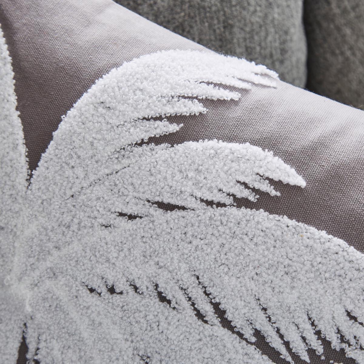 Palm Crewel Cushion Grey Grey – image 6