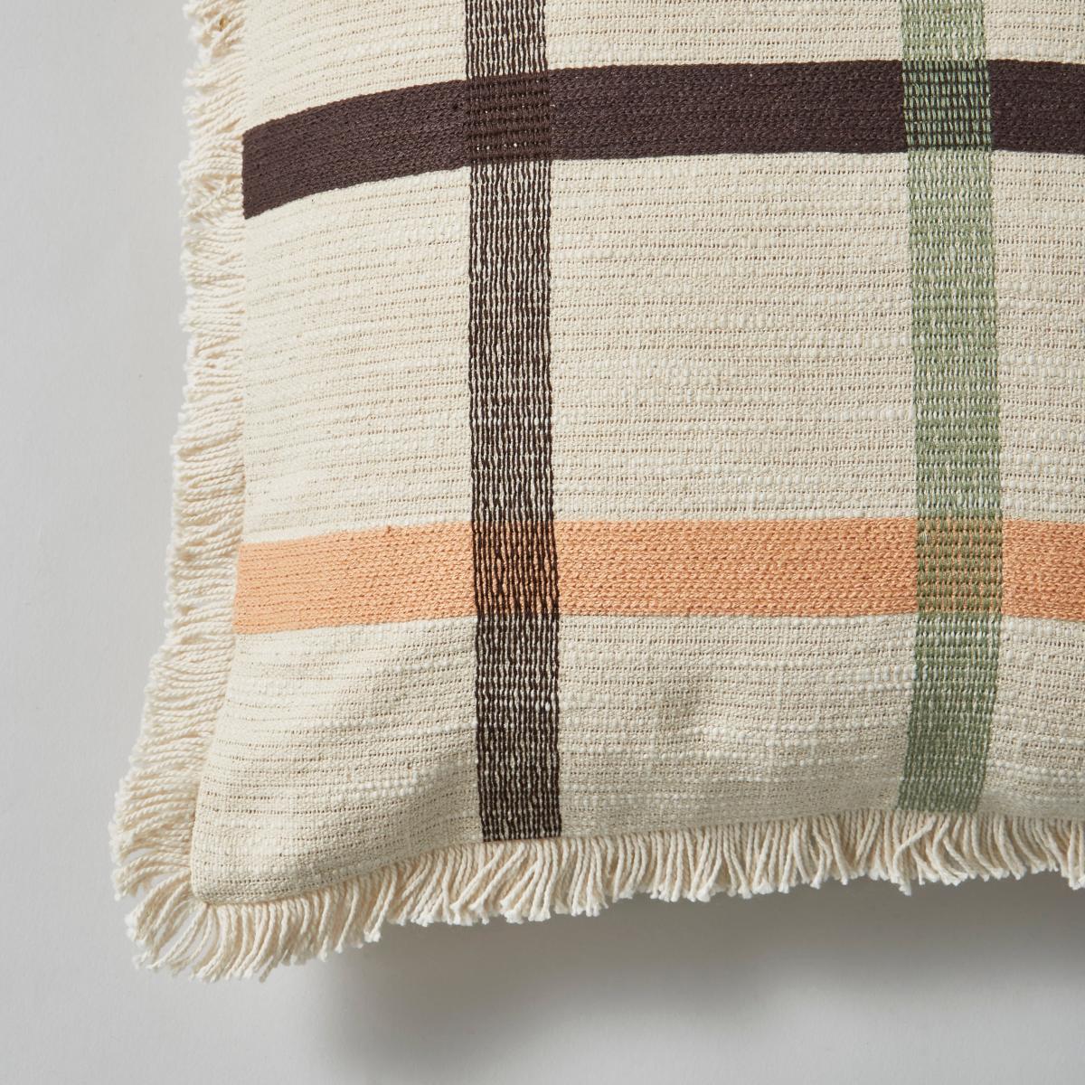 Woven Check Cotton Square Cushion MultiColoured – image 4