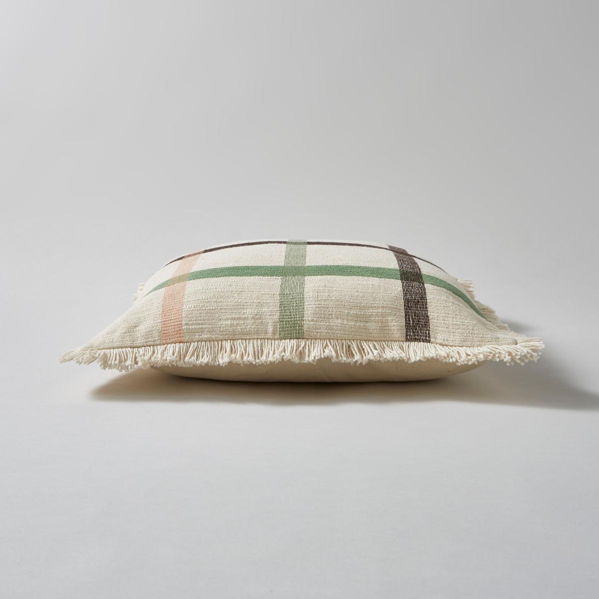 Woven Check Cotton Square Cushion MultiColoured – image 6