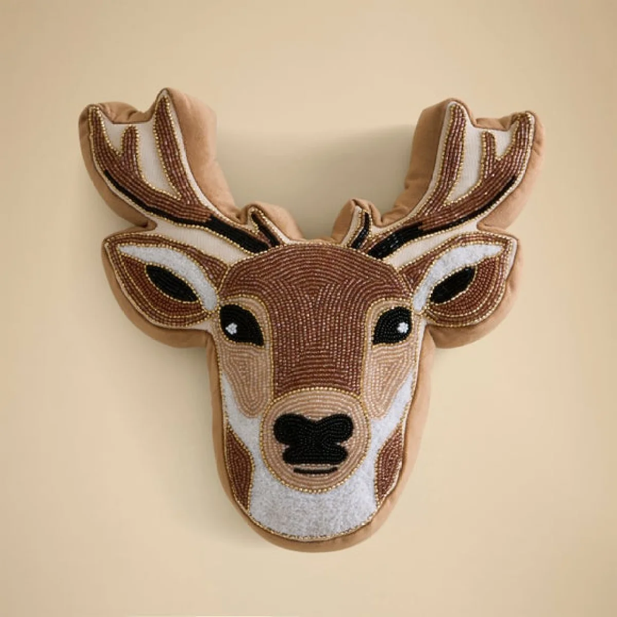 Beaded Deer Head Cushion – image 5