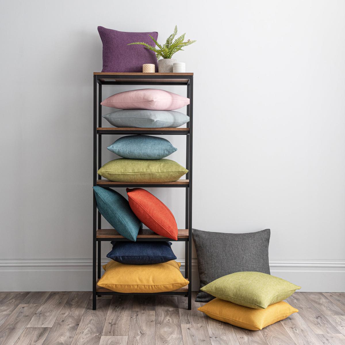 Barkweave Square Cushion Aubergine (Purple) – image 2