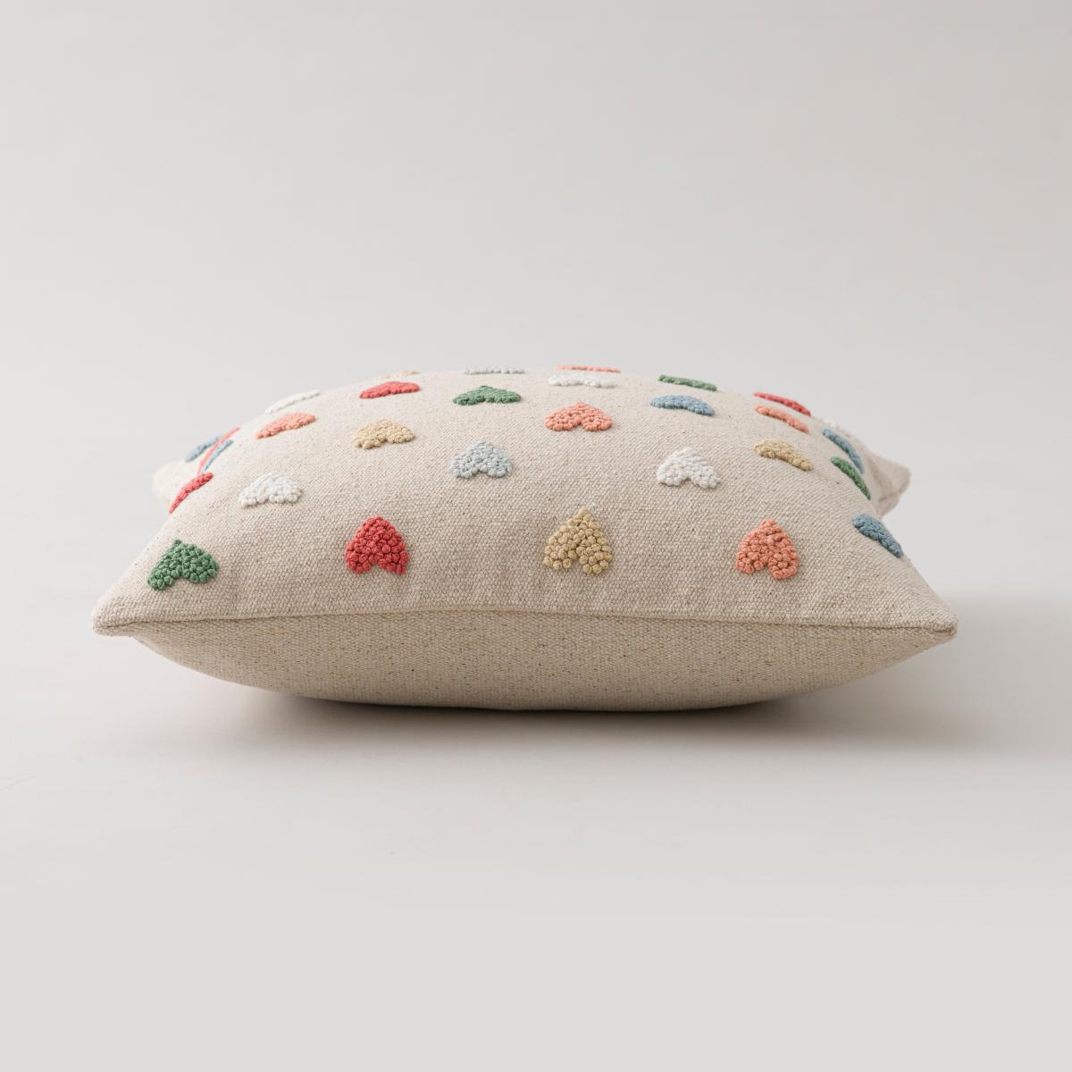 Hearts French Knot Cushion MultiColoured – image 3