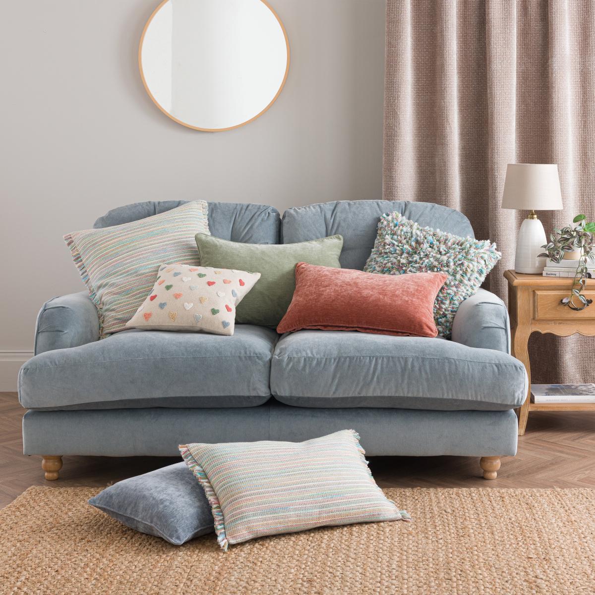Hearts French Knot Cushion MultiColoured – image 5