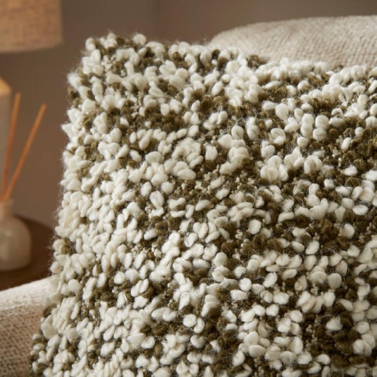 Chunky Boucle Check Square Cushion – image 2