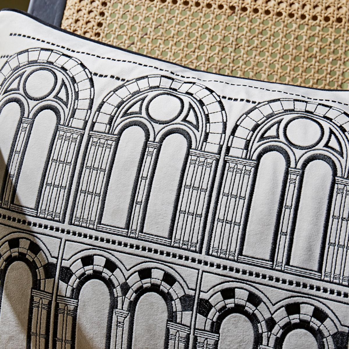 Waterhouse Embroidered Cushion Black and white – image 4