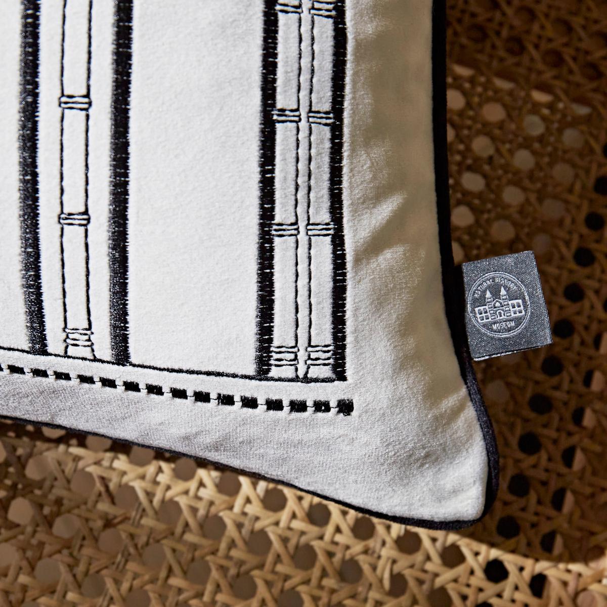 Waterhouse Embroidered Cushion Black and white – image 5