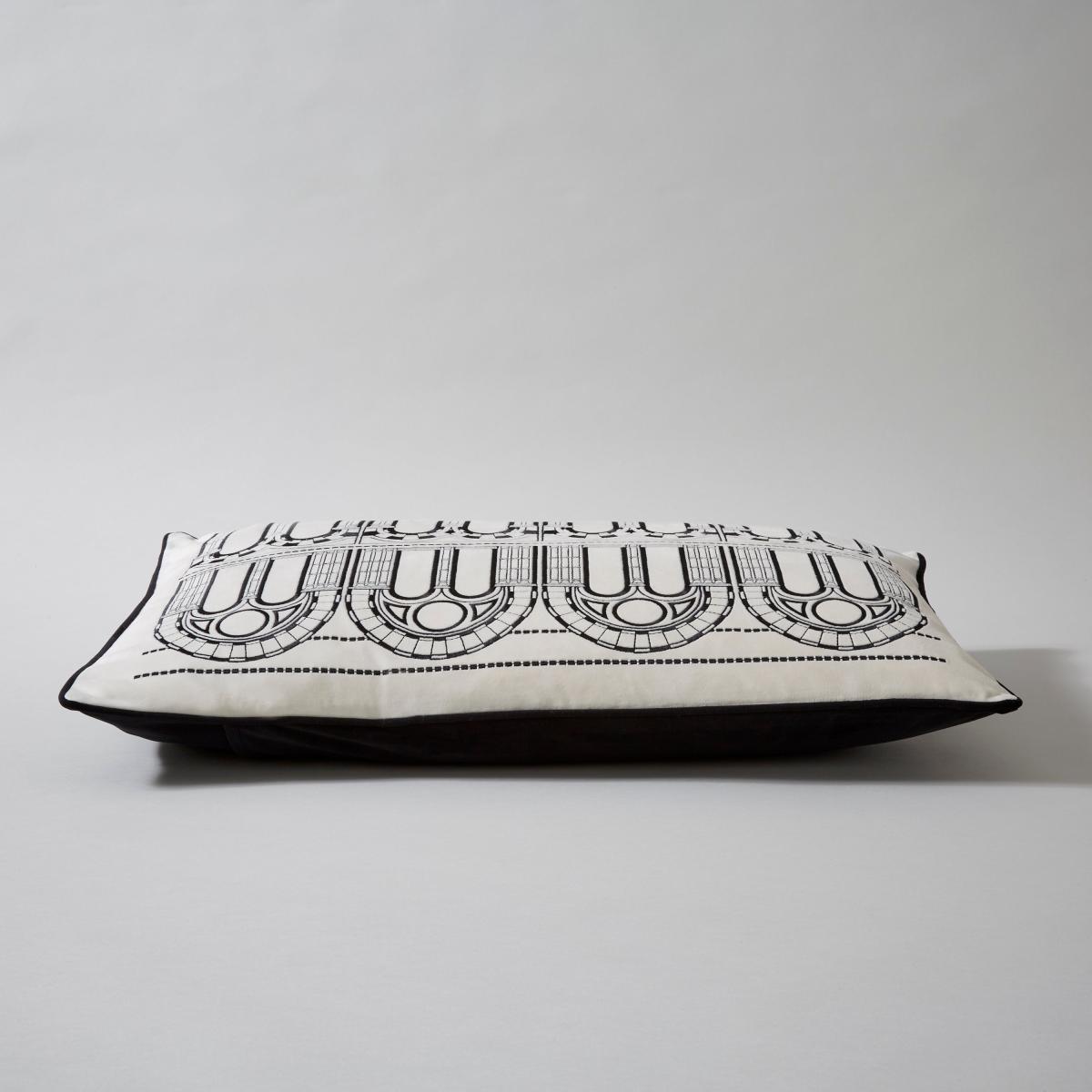 Waterhouse Embroidered Cushion Black and white – image 7