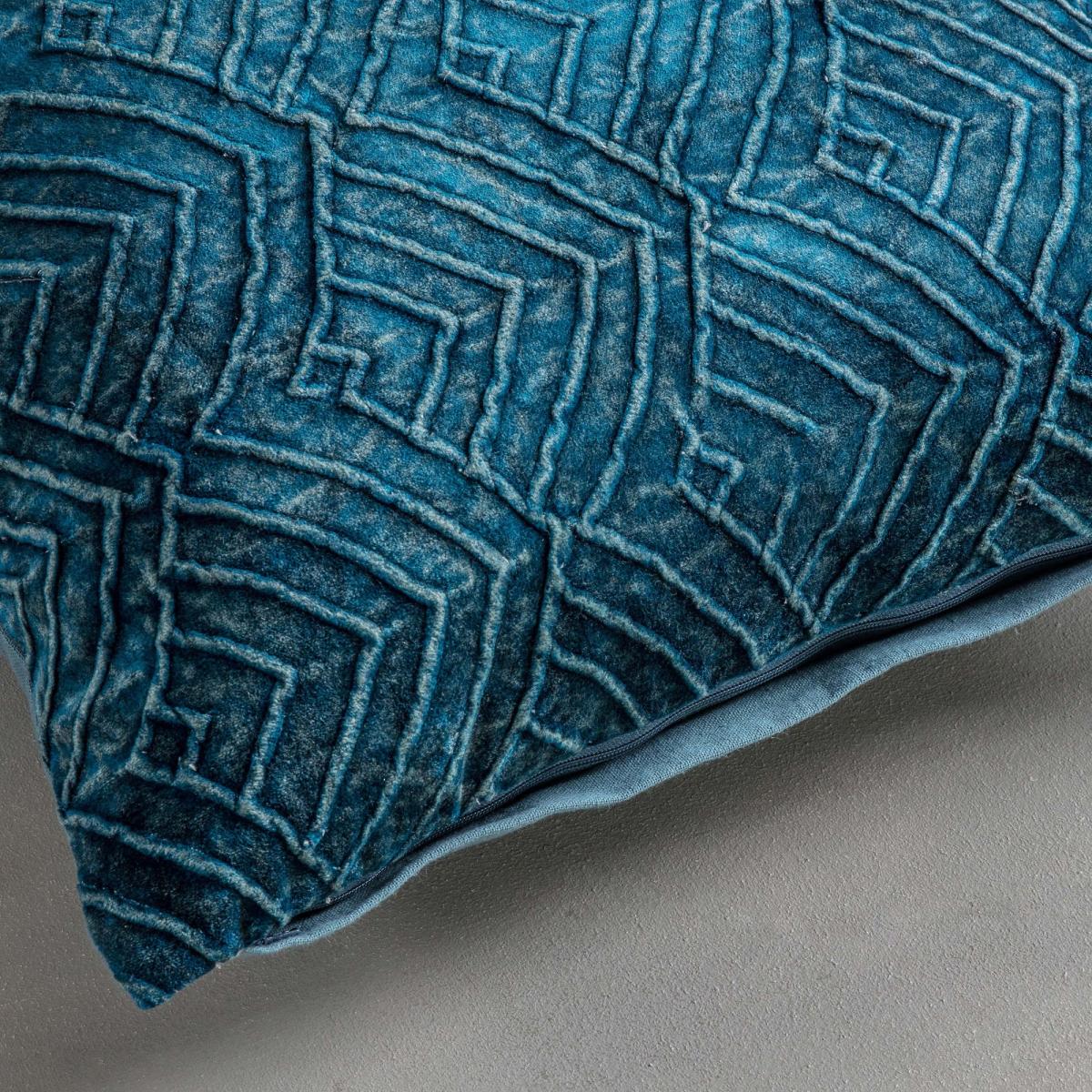 Washed Velvet Cushion Teal (Blue) – image 3