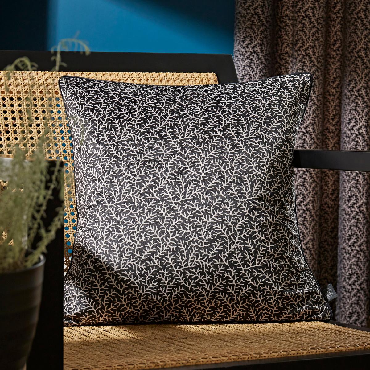 Ditsy Coral Monochrome Cushion MultiColoured – image 1