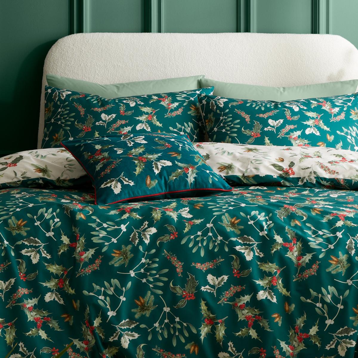 RHS Winter Foliage Piped Velour Square Cushion – image 2