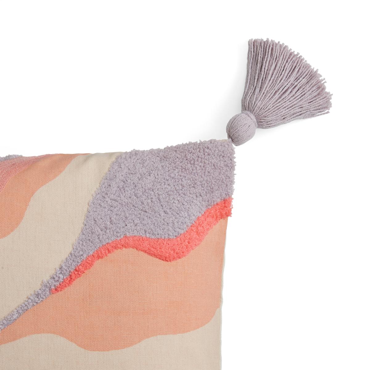 Embroidered Marble Effect Rectangle Cushion with Tassels – image 4