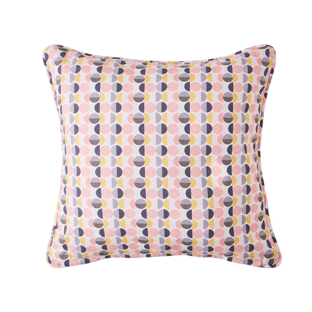 Elements Lady Face Embroidered Cushion Pink, Yellow and White – image 3