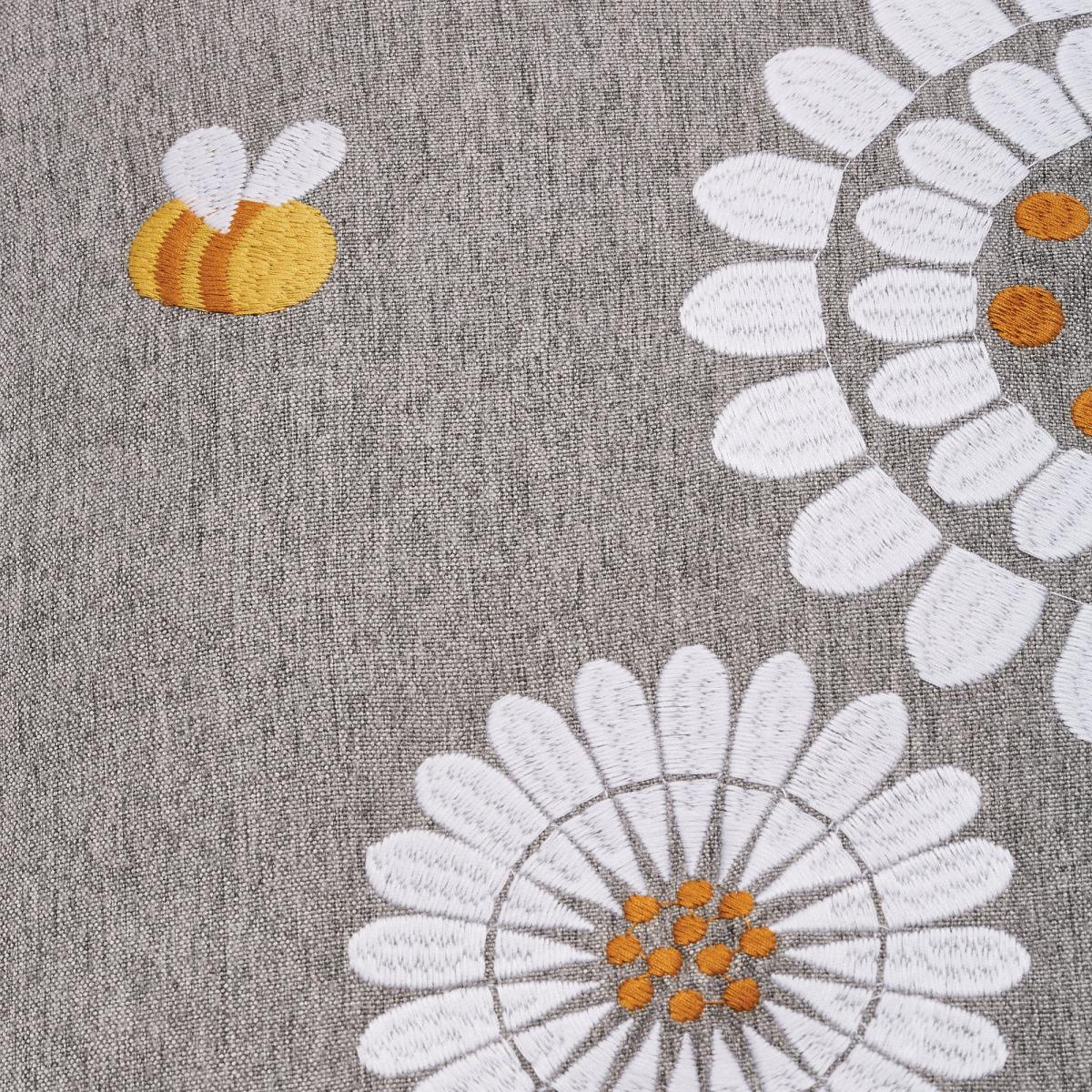 Scandi Large Floral Cushion Grey Grey – image 2