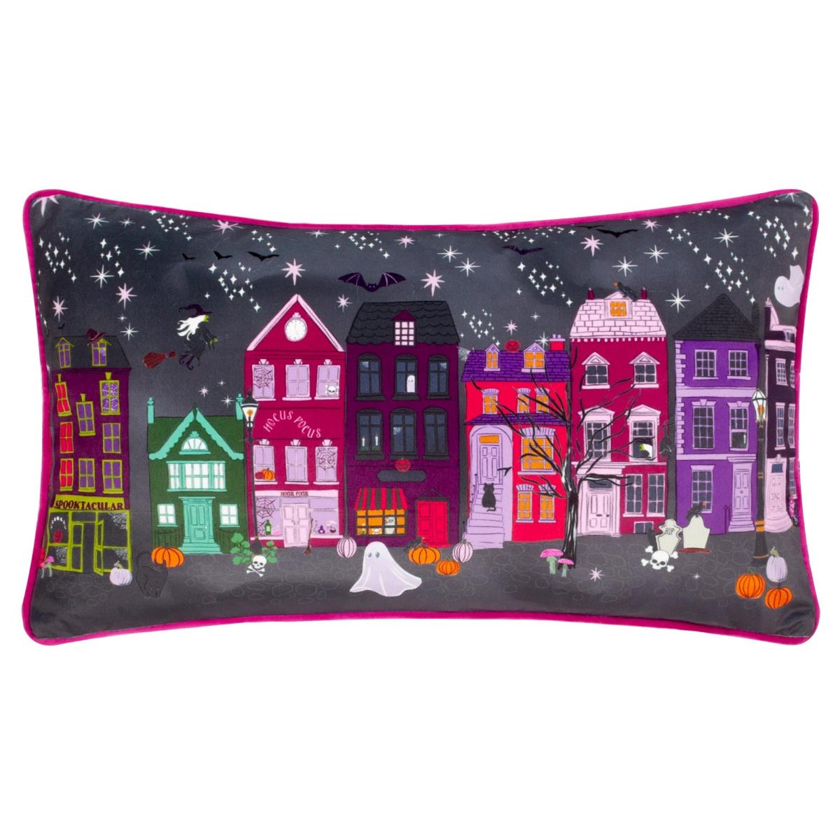 Creepy Town Rectangle Cushion Charcoal (Grey) – image 3