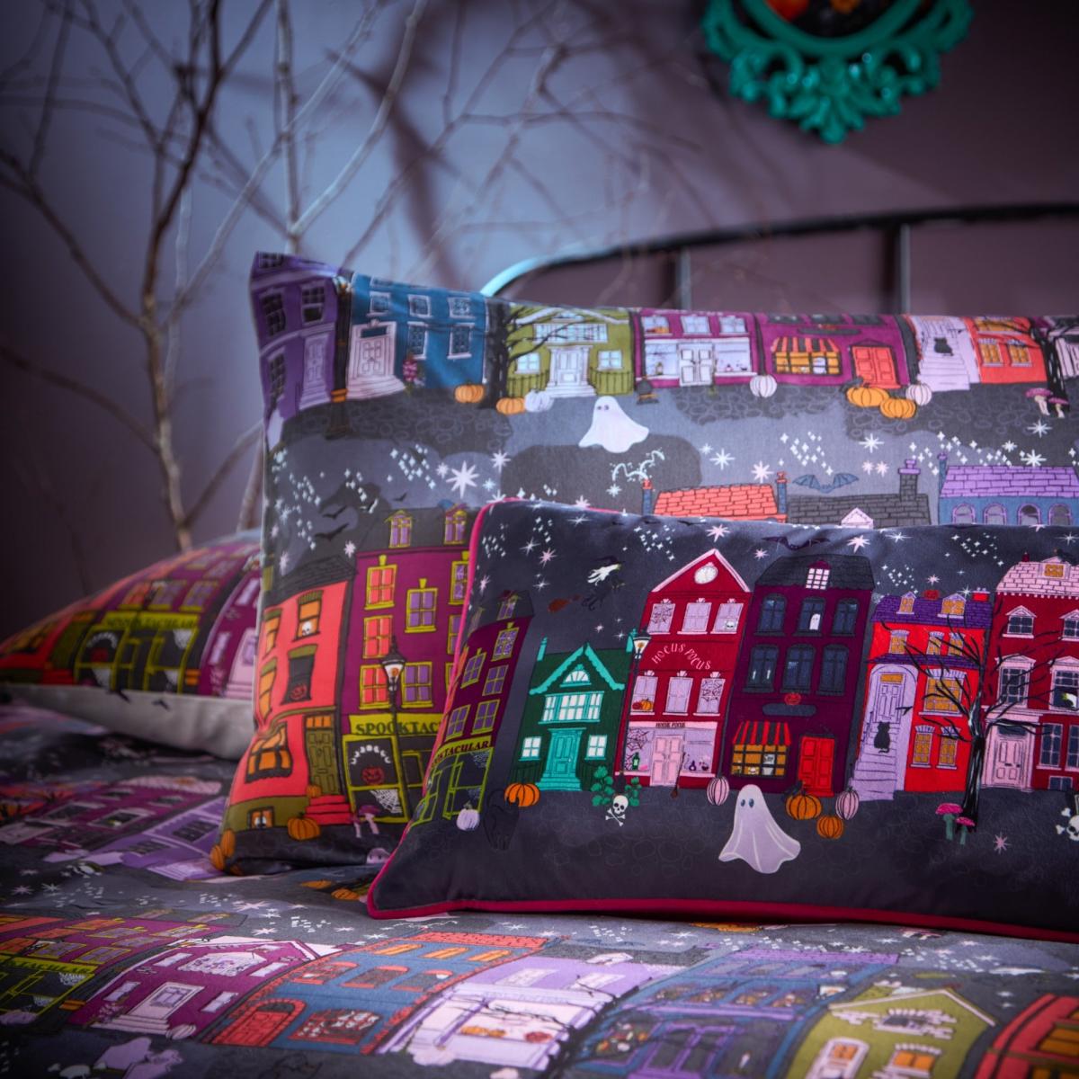 Creepy Town Rectangle Cushion Charcoal (Grey) – image 6
