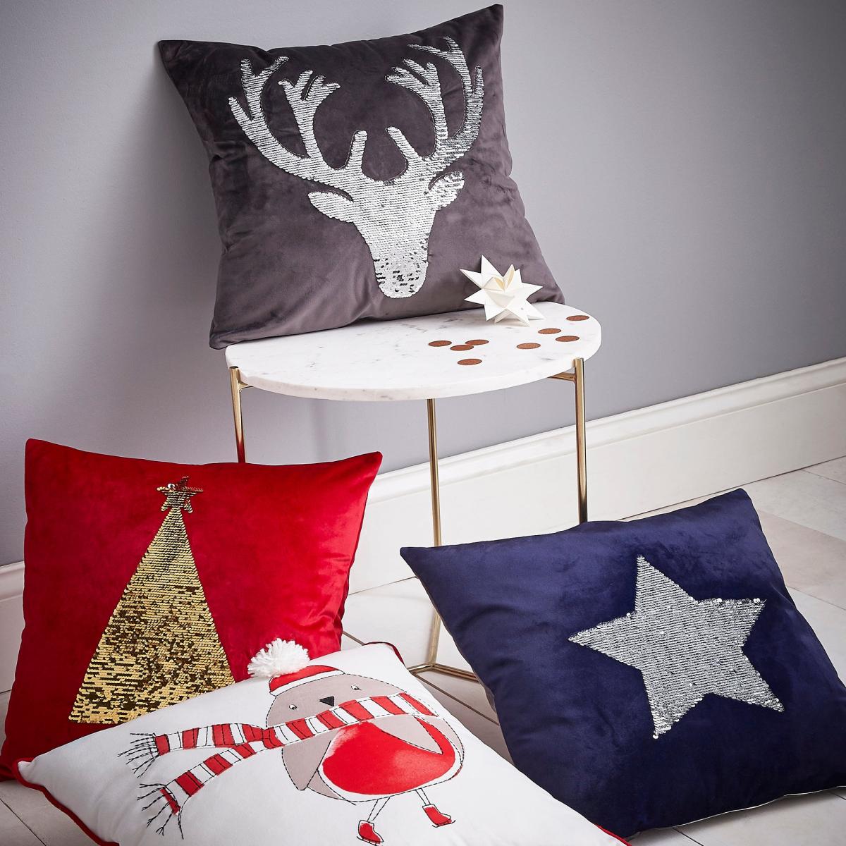 Catherine Lansfield Sequin Stag Grey Cushion Grey – image 2