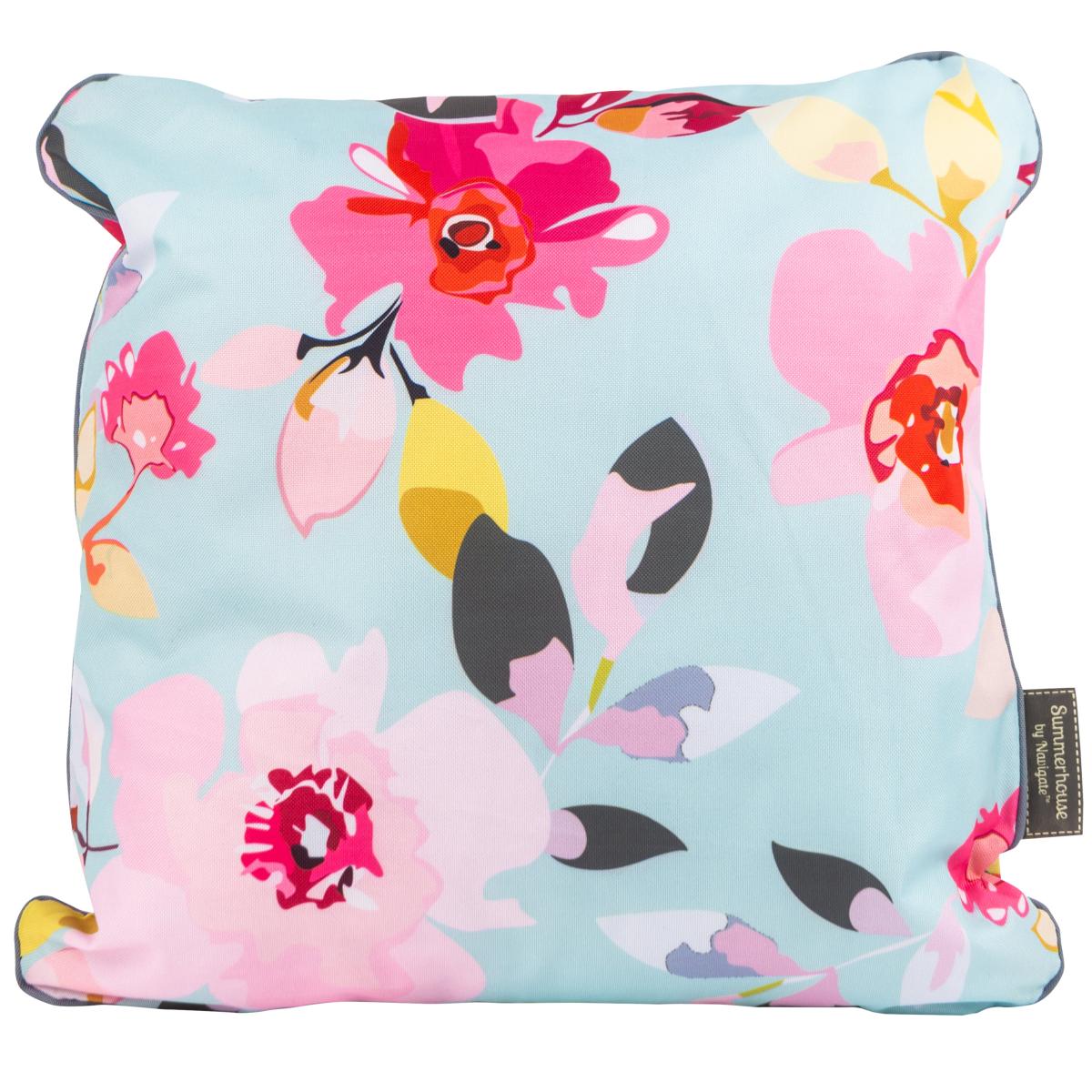 Gardenia Sky Indoor Outdoor Cushion Light Blue/Pink/Green – image 3