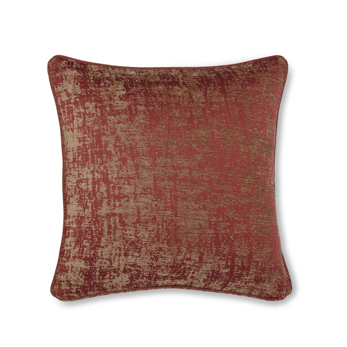 Opulent Chenille Cushion Red – image 3