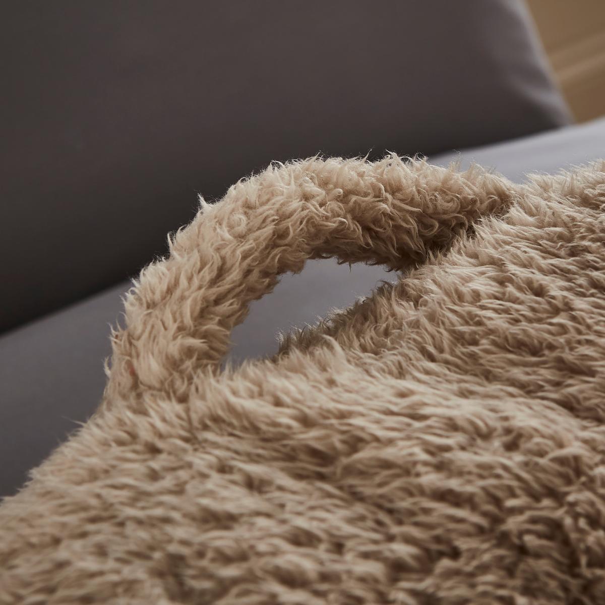 Heatable Taupe Cuddle Cushion Brown – image 2