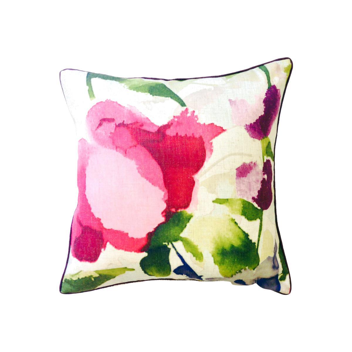 Watercolour Brights Square Cushion Pink – image 1