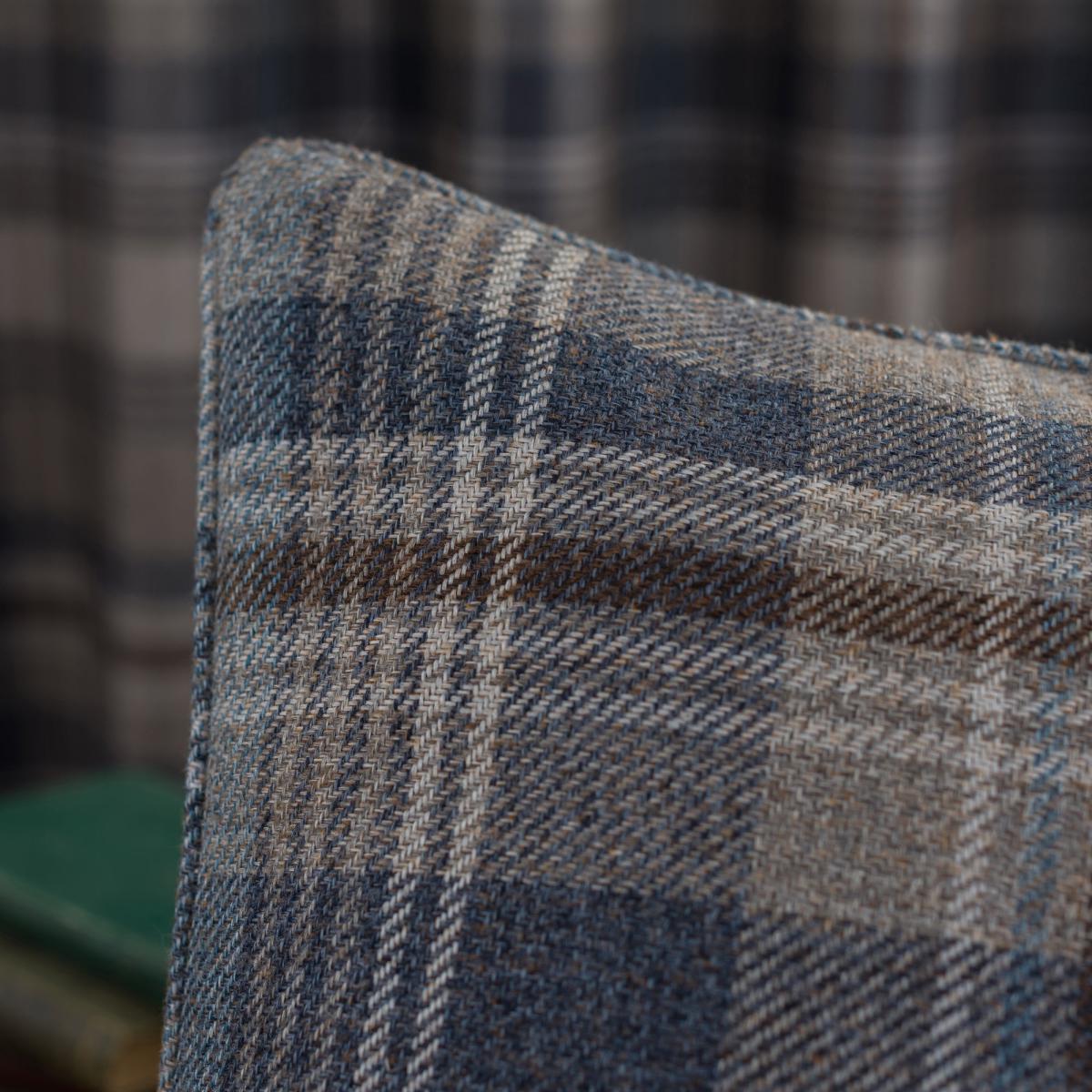 Perth Navy Check Cushion Navy Blue – image 2