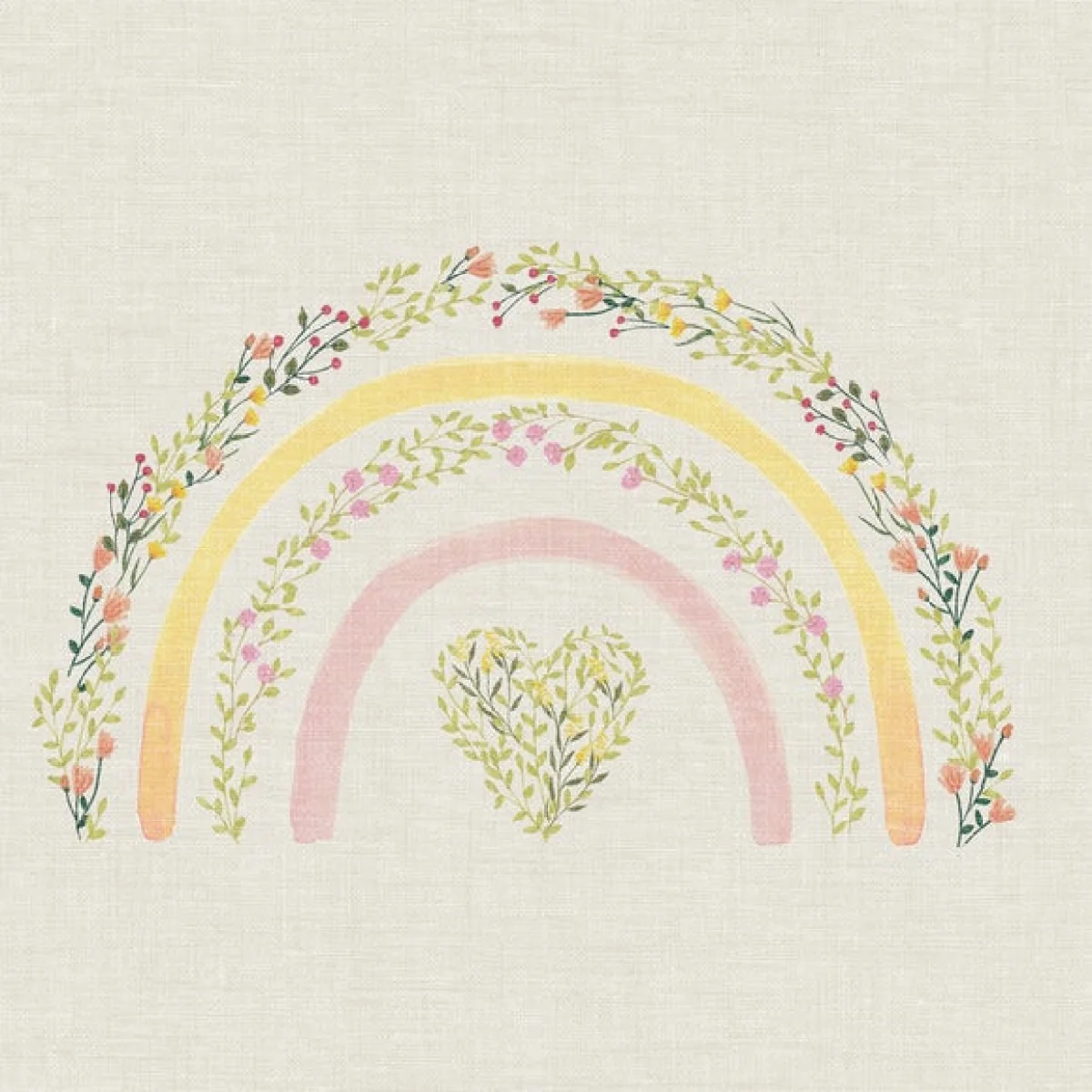 Rainbow Floral Square Cushion – image 2
