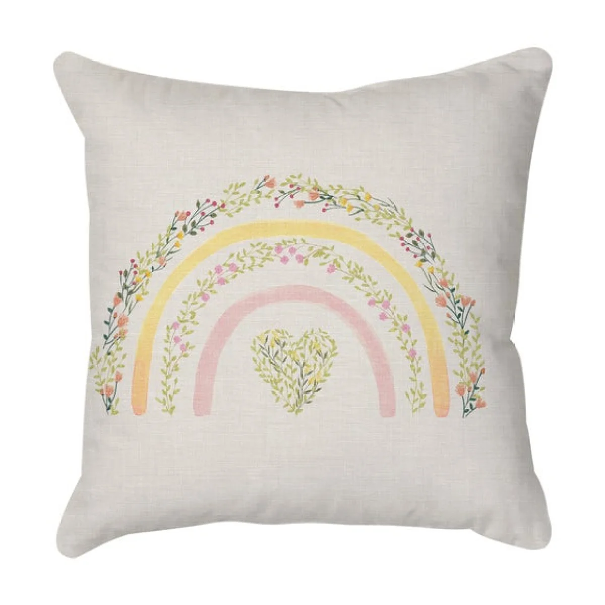 Rainbow Floral Square Cushion – image 3