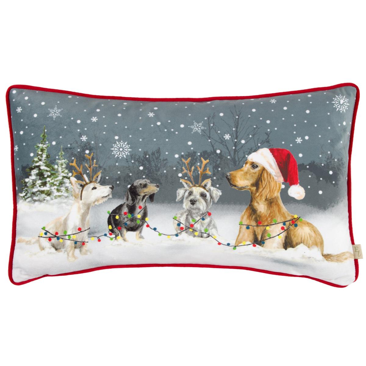 EvansLichfield Xmas Dog Rectangle Cushion MultiColoured – image 2