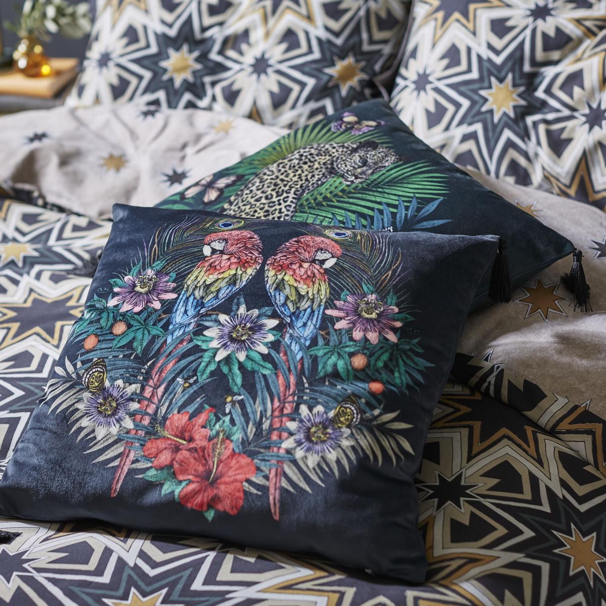 Matthew Williamson Parrot Square Feather Filled Cushion Blue – image 2