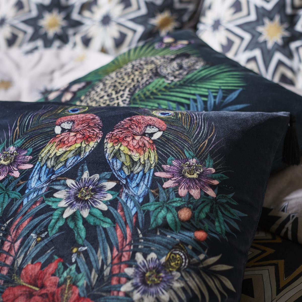 Matthew Williamson Parrot Square Feather Filled Cushion Blue – image 3