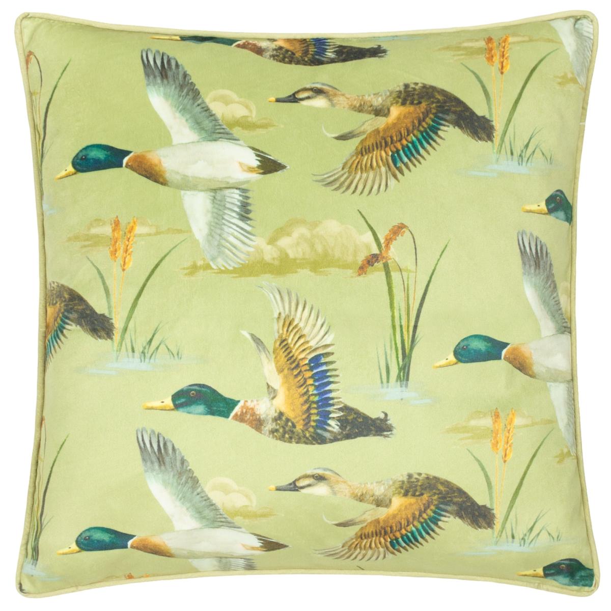 Mallards in Flight Square Cushion Green – image 3
