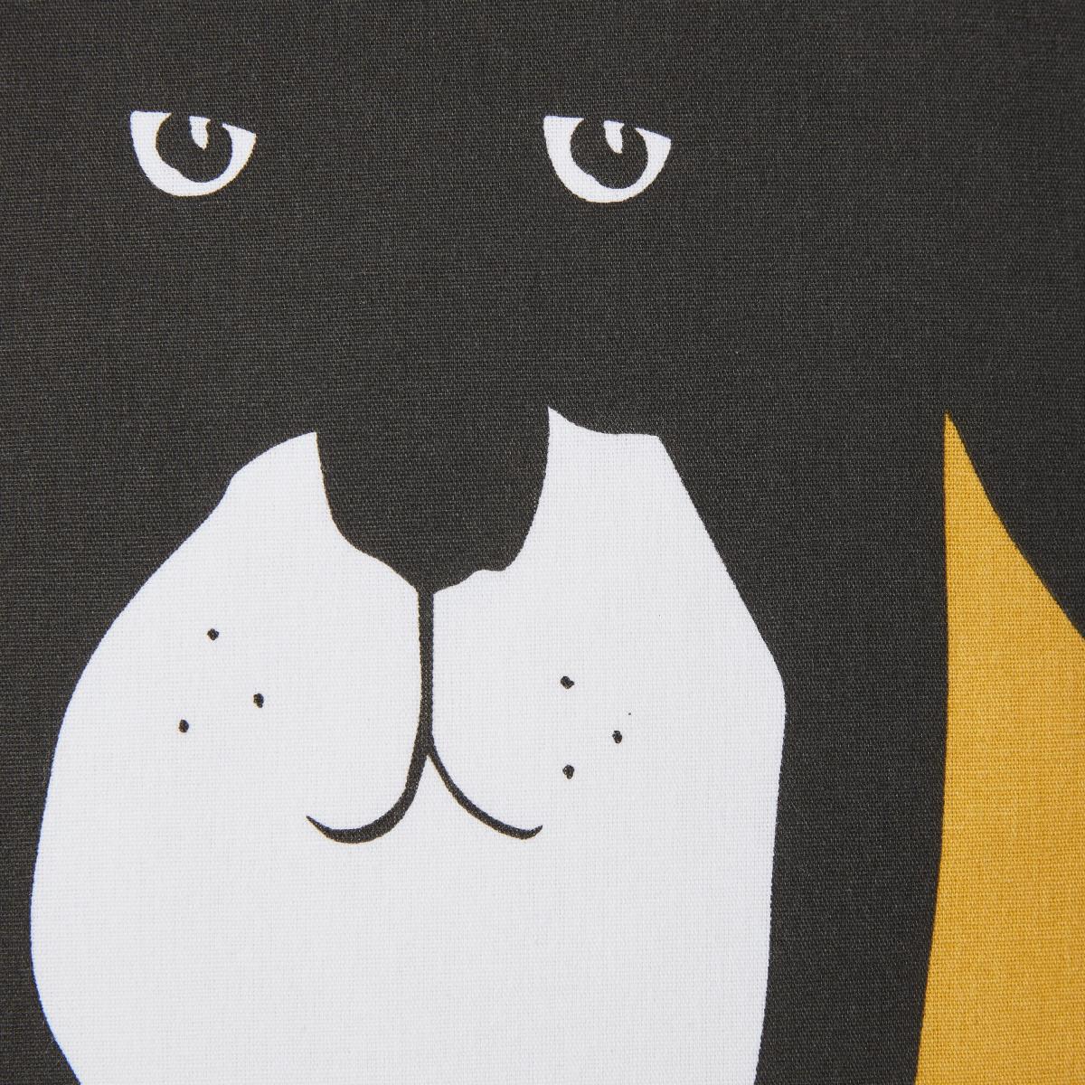 Dog Printed Cushion Yellow/Black/White – image 3