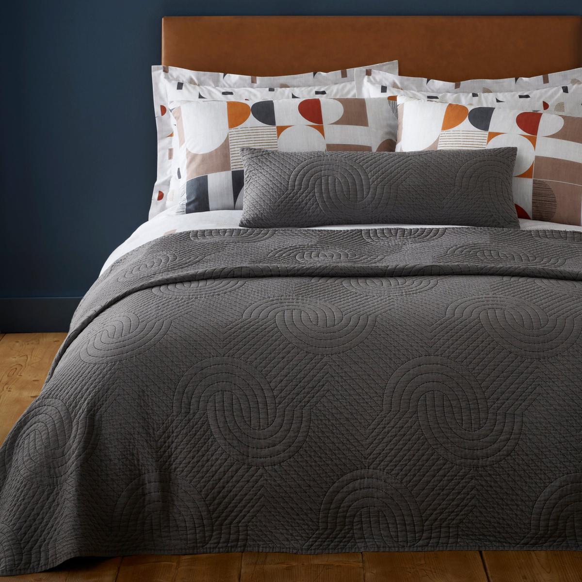 Hamilton Grey Large Boudoir Embroidered Cushion Light Grey – image 2