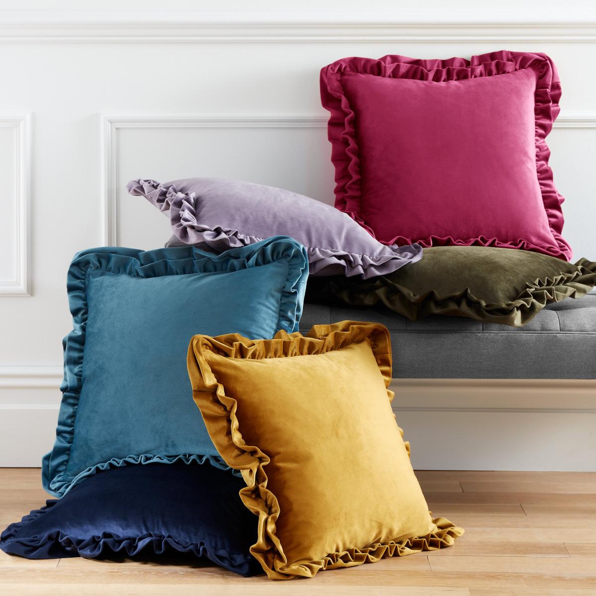 Catherine Lansfield So Soft Velvet Touch Double Frill Square Cushion – image 5