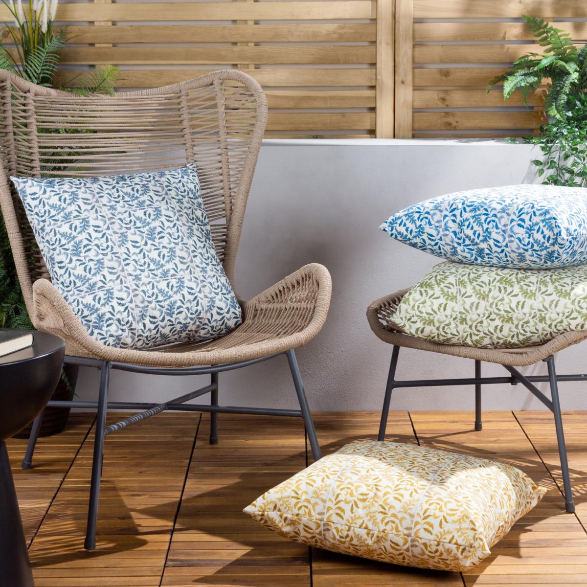 Paoletti Minton Tiles Large Outdoor Cushion Blue – image 3