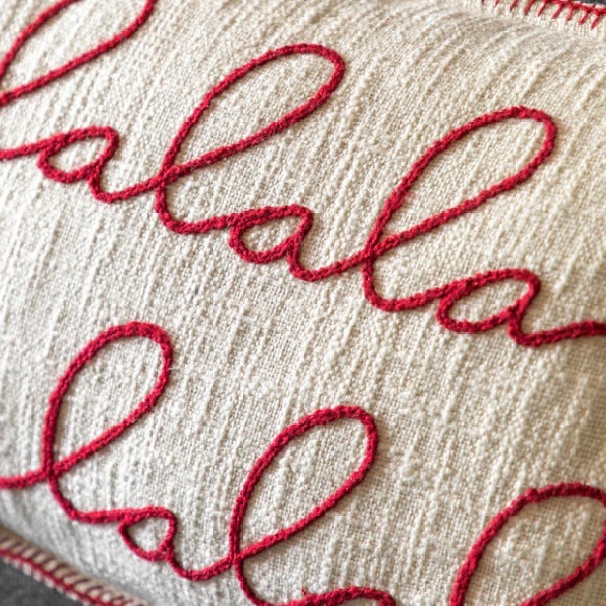 Festive Falala Stitched Rectangular Cushion – image 2