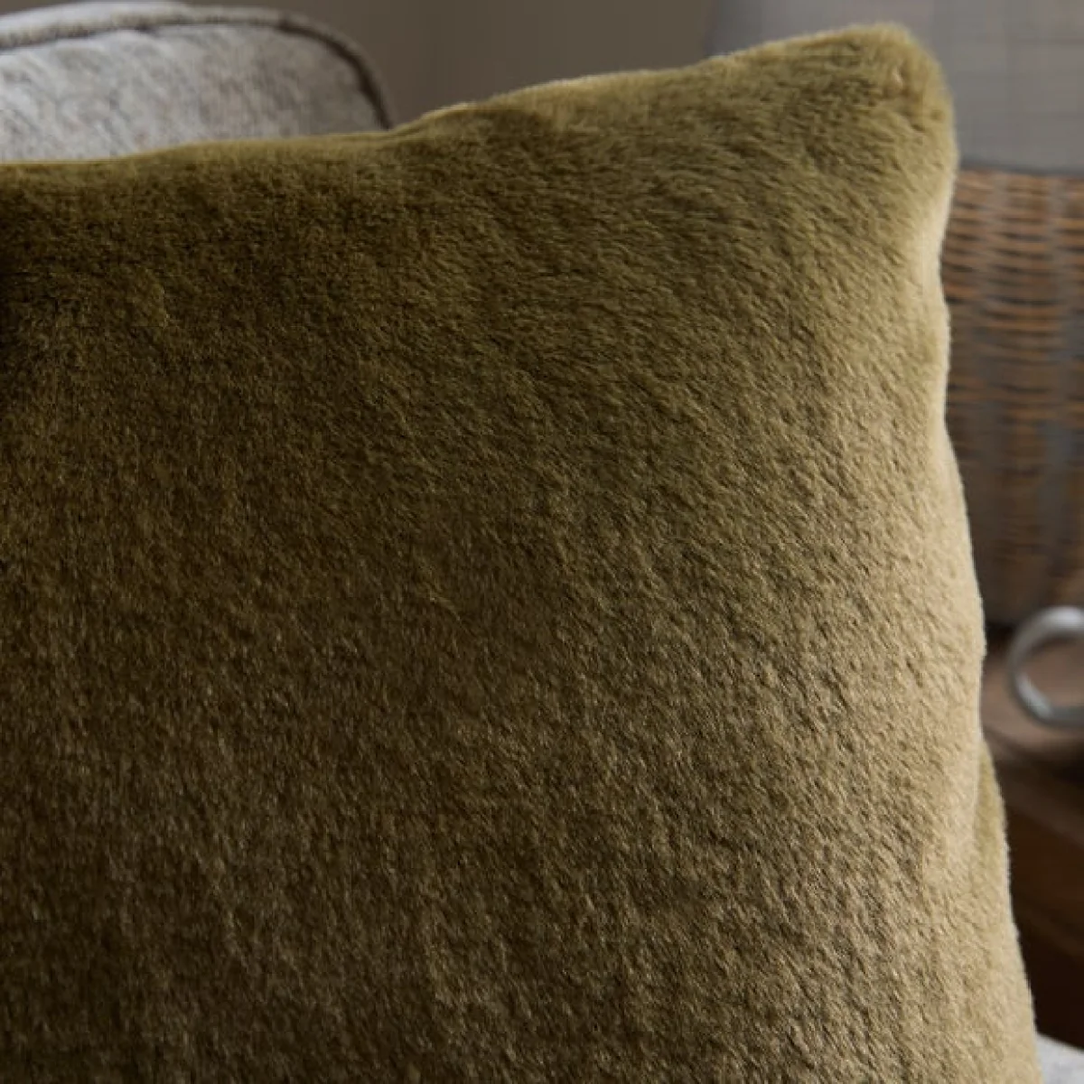Double Sided Faux Fur Square Cushion – image 2