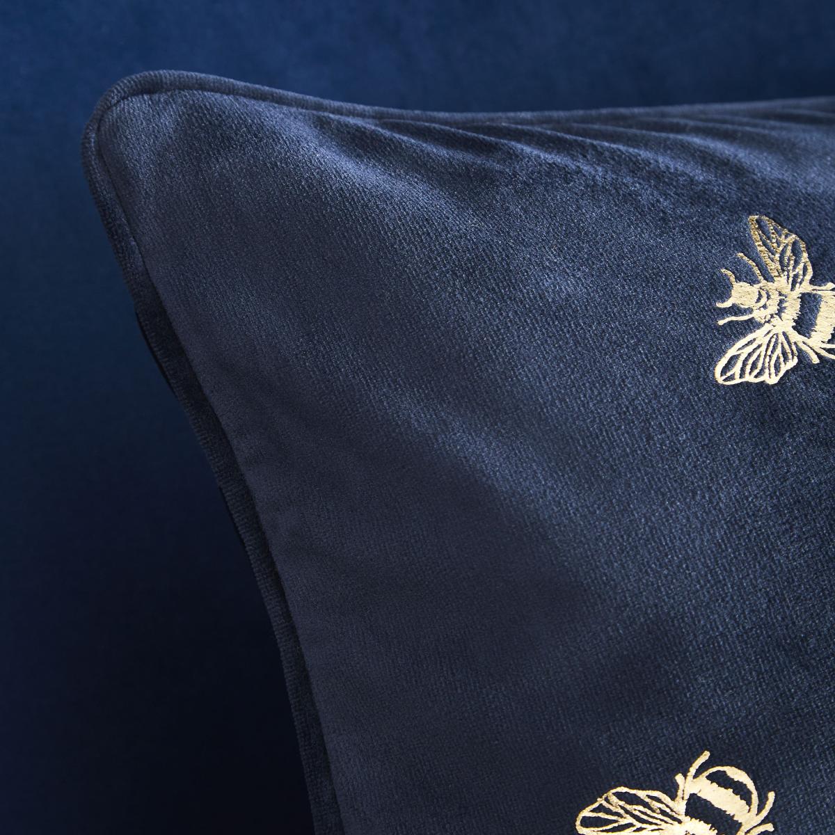 Golden Bee Navy Cushion Navy Blue/Gold – image 2