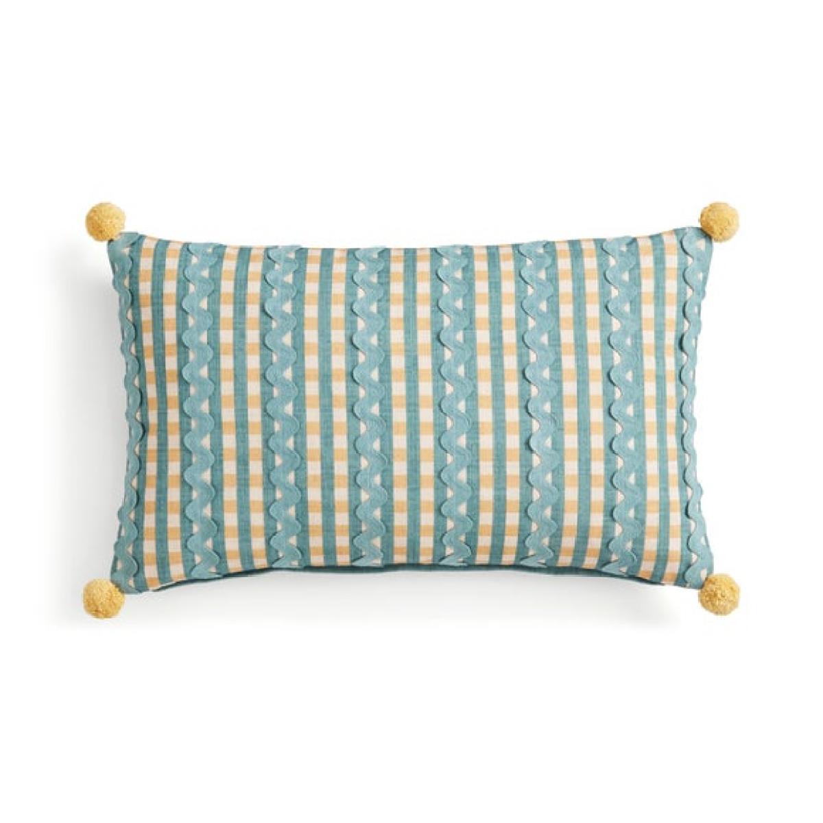 Wiggle Pom Pom Rectangle Cotton Cushion – image 3