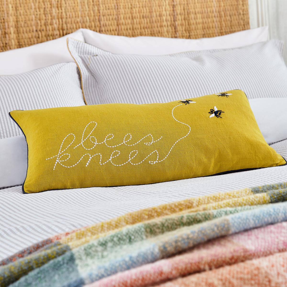 Joules Bees Knees Boudoir Cushion Antique Gold – image 3