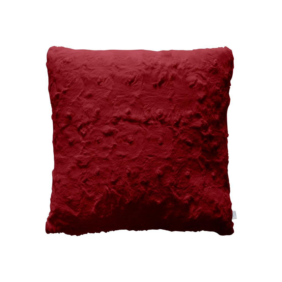 Stellan Faux Fur Cushion Red – image 1