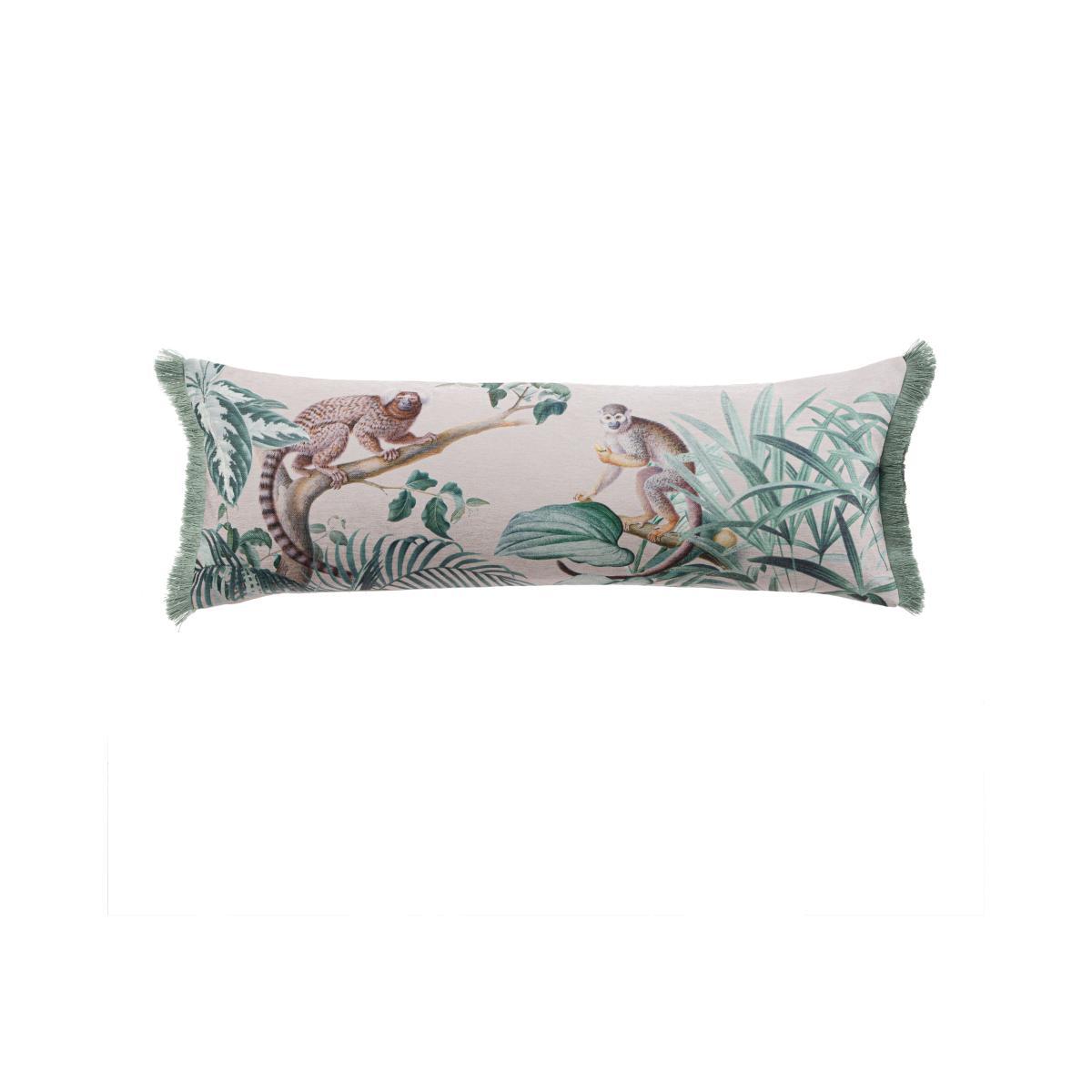 Natural Jungle Luxe Monkey Cushion Brown/Blue/White – image 1