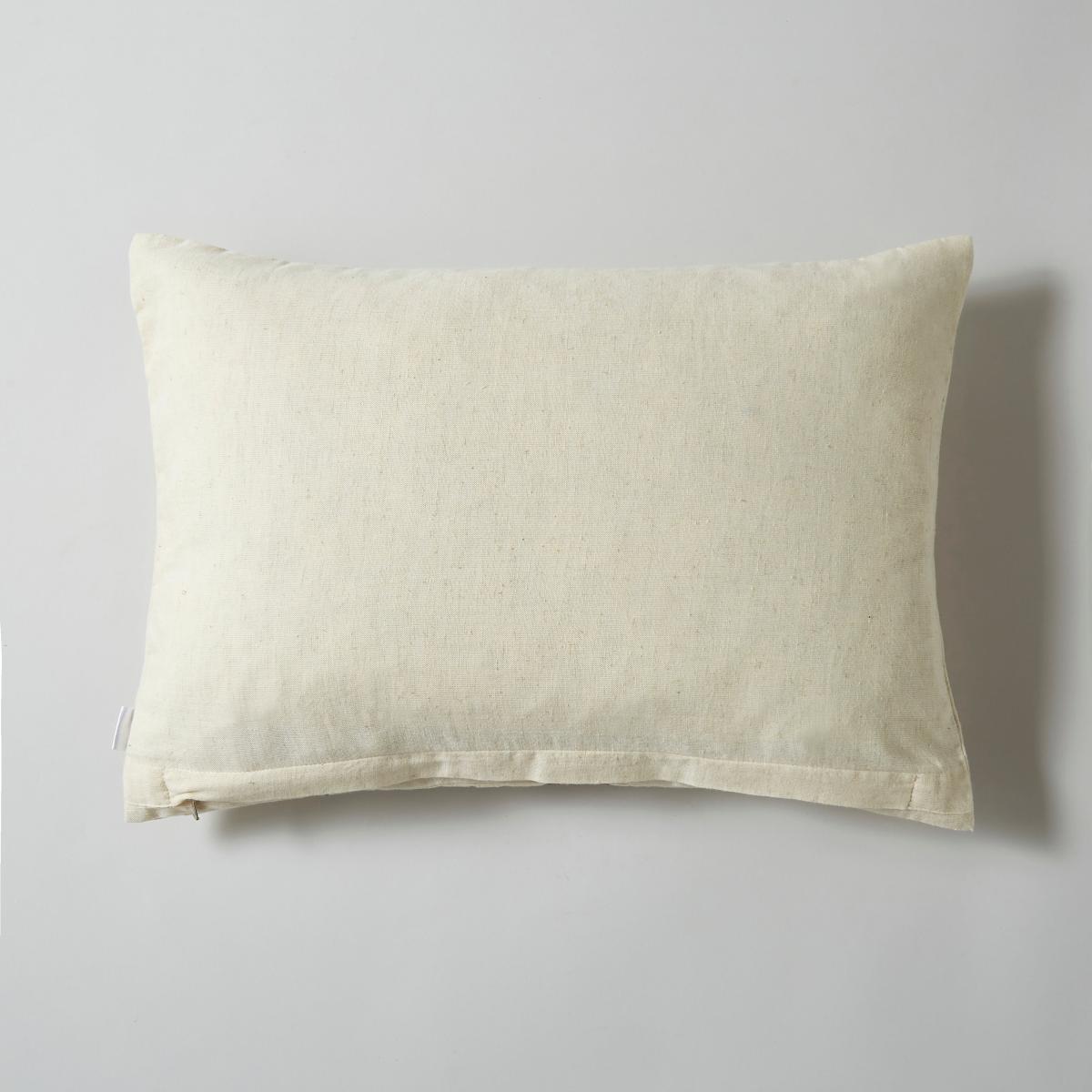 Embroidered Leaf Cushion, 30x50cm MultiColoured – image 4